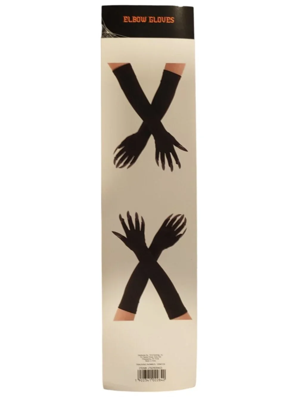 Black Elbow Gloves with Black Nails/Claws (Halloween Costume/Cosplay) New